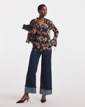 Georgette Frill Cuff Collar Blouse