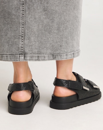 Simply Be Jess Quilted Touch and Close Sandals - Wide Fit (E)