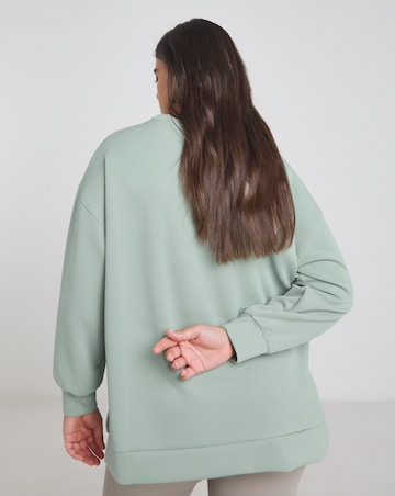 Simply Be Sage Green Luxe Modal Dip Back Sweatshirt