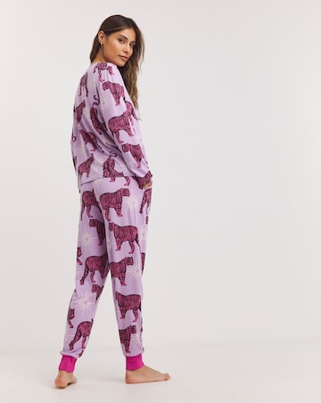 Chelsea Peers Jersey Tiger Print Crew Pyjama Set