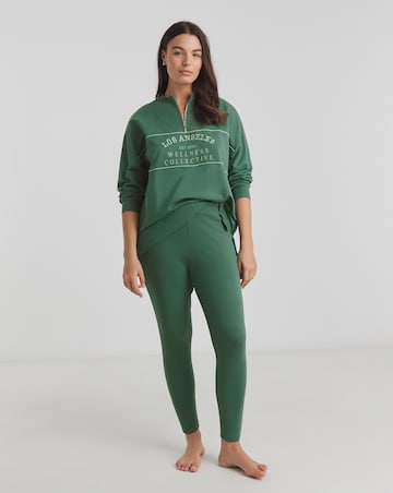 Quarter Zip Slogan Top And Legging Lounge Set
