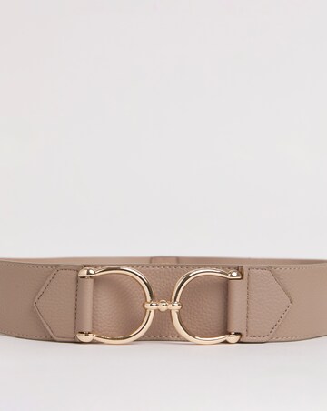 Taupe Lined Buckle Waist Stretch Belt