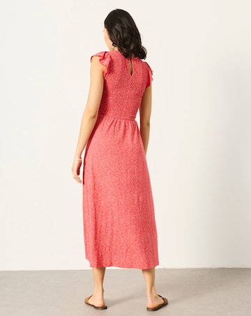 FatFace Demi Coral Jersey Midi Dress
