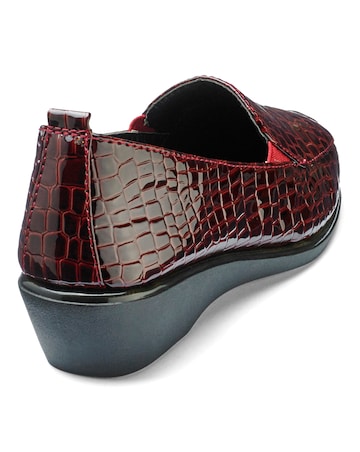 Heavenly Soles Flexible Sole Slip On Shoes Wide E Fit