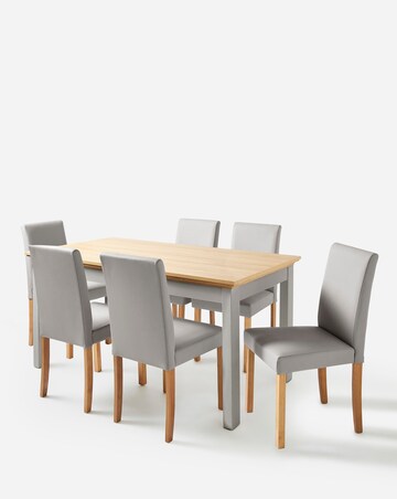 Julipa Ashford Table with 6 Ava Faux Leather Chairs