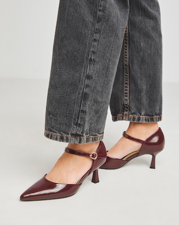 Heavenly Soles Corrine Two Part Pointed Toe Heeled Shoes - Extra Wide Fit (EEE)