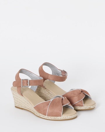 Blaze Twist Detail Espadrille Wedge Sandals - Wide Fit (E)