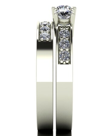Moissanite 9CT White Gold Trilogy Ring