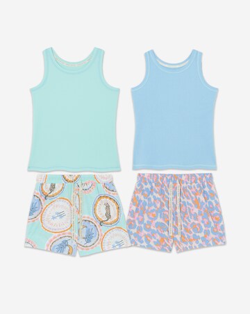 Pretty Secrets (2 Pack) Rib Vest Pyjama Short Sets