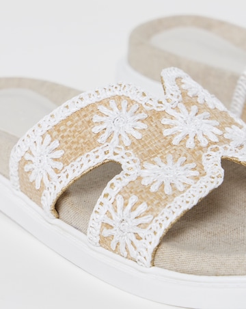 Tierra Embroidered Woven Sandals - Wide Fit (E)