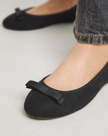 Simply Be Abundance Classic Bow Ballerina Shoes - Extra Wide Fit (EEE)