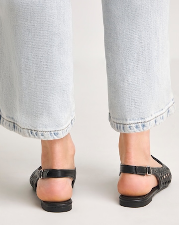 Cara Slingback Peep Toe Shoes - Wide Fit (E)