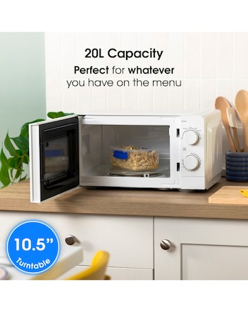 Abode 20 Litre White Manual Microwave