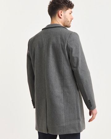 Grey Faux Wool Overcoat