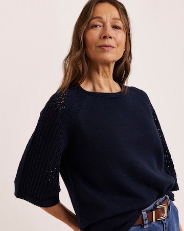 Julipa Stitch Detail Short Sleeve Jumper