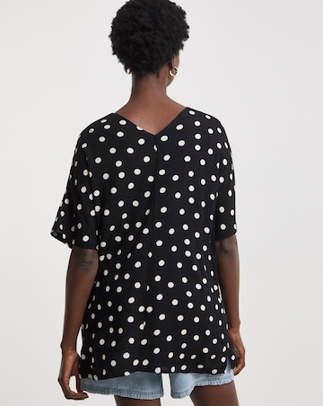 Printed Textured Crinkle Tunic Top