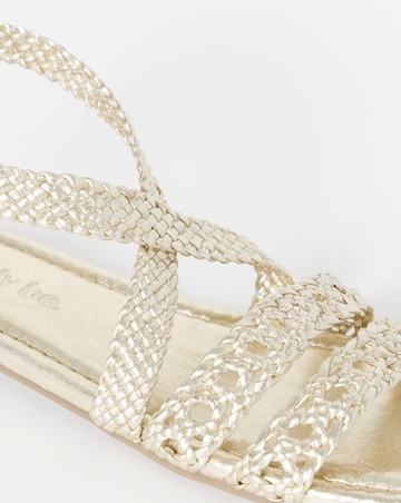 Gia Leather Woven Multi Strap Sandals - Extra Wide Fit (EEE)