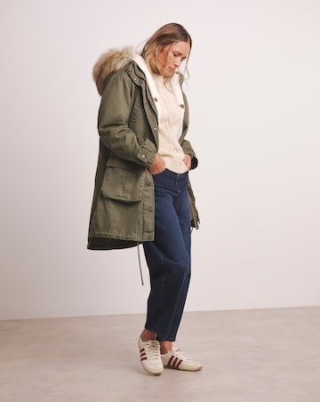 Anthology Khaki Cotton Parka Coat