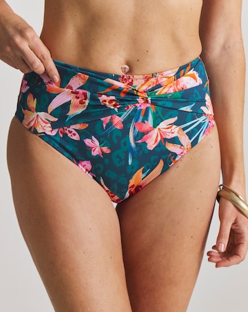 Magisculpt Floral Print Cross Front Firm Control Bikini Bottoms