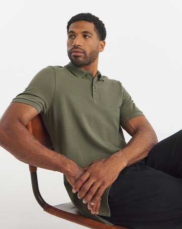 Pique Polo Long Length-Olive