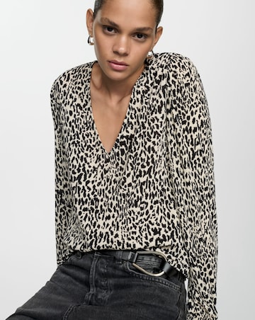 Mango Lin Leopard Print Blouse