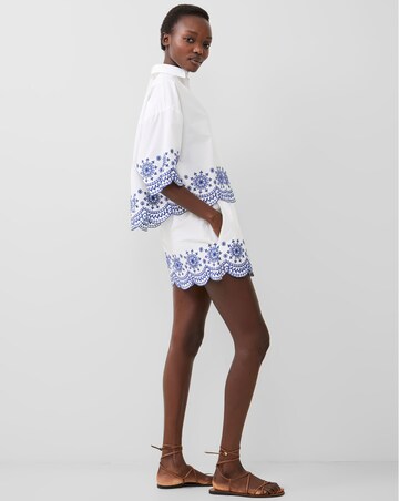 French Connection Cotton Embroidered Popover Shirt