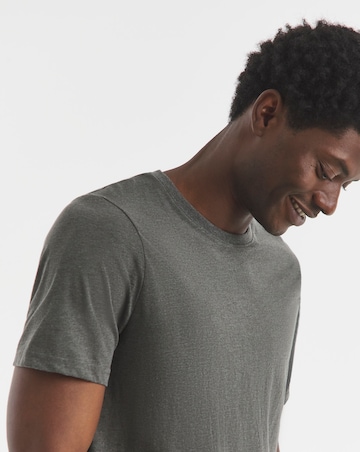 Pure Cotton Crew Neck T-Shirt Long Length- Charcoal