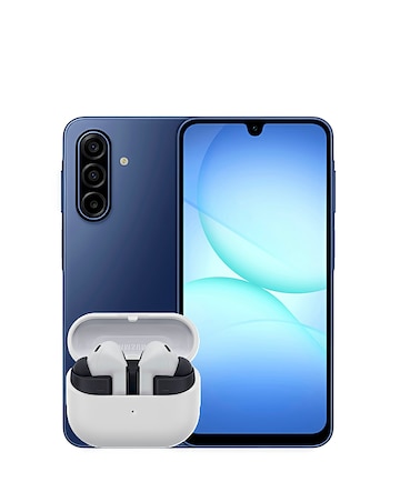 Samsung Galaxy A17 128GB 5G - Blue and Buds3 FE - Grey Bundle