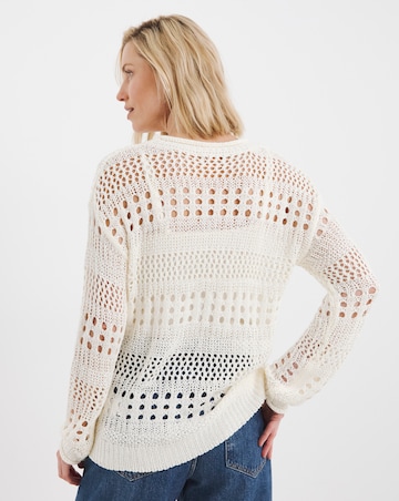 Ivory Crochet Long Sleeve Jumper