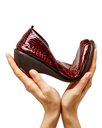 Heavenly Soles Flexible Sole Slip On Shoes Wide E Fit