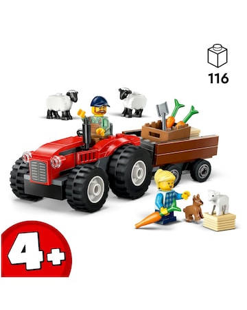 LEGO City Red Farm Tractor with Trailer & Sheep Toys 60461