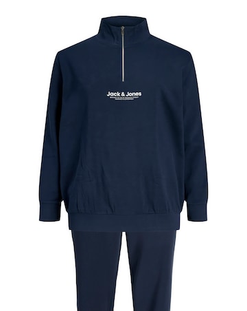 Jack & Jones Versterbro Logo 1/4 Zip Tracksuit Set - Navy