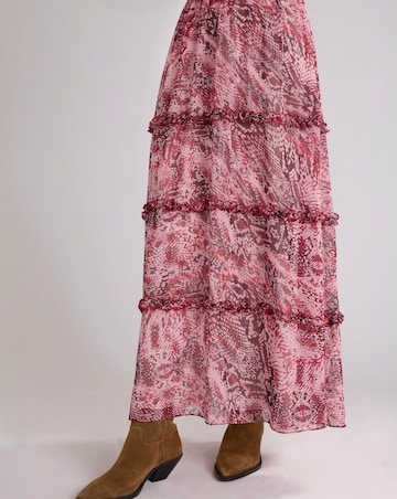 Ro&Zo Snake Print Frill Detail Maxi Dress