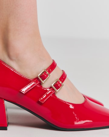 Kody Mary Jane Block Heeled Shoes Wide E Fit