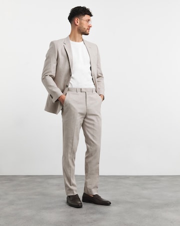 Linen Blend Pinstripe Suit Trouser