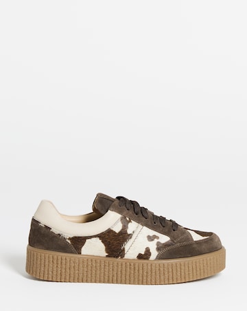 Beth Leather Chunky Lace Up Trainer - Extra Wide Fit (EEE)
