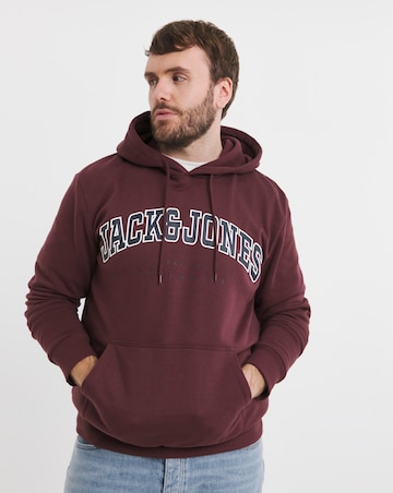 Jack & Jones Caleb Varsity Hoodie - Burgundy
