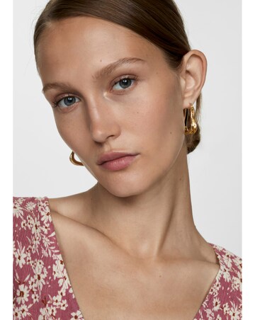 Mango Floral Shoulder Ruffle Top