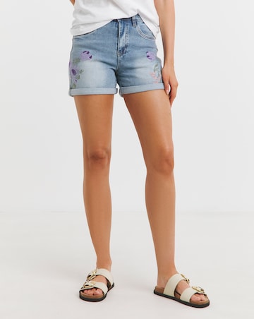 Joe Browns Floral Embroidered Denim Shorts