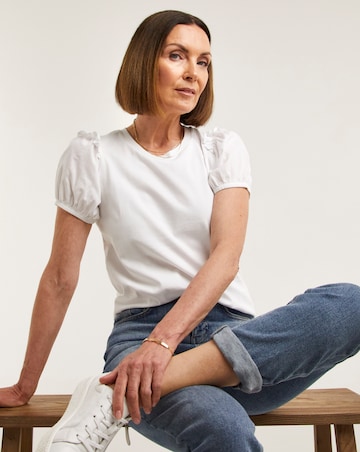 White Volume Sleeve Top