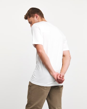 Pure Cotton V Neck T-Shirt Extra Long- White