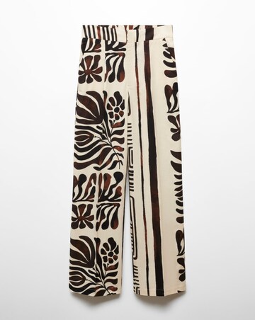 Mango Printed Cotton Linen Trousers