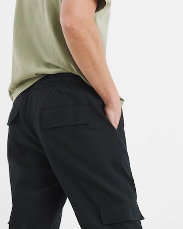 Linen Blend Fully Elasticated Cargo Trouser