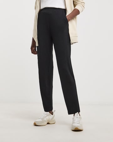 Black Jersey Tapered Trousers
