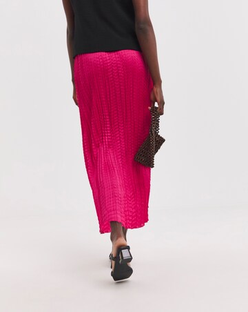 Bright Pink Crinkle Satin Skirt