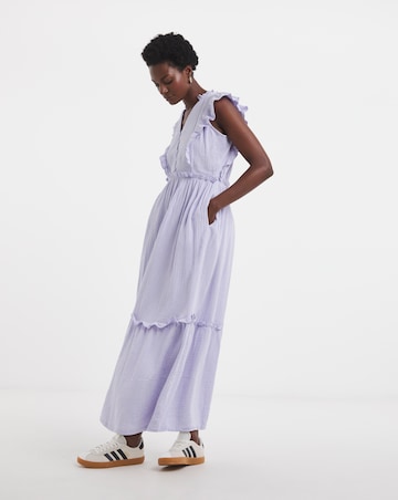 Cheesecloth Smock Dress With Shirred Back
