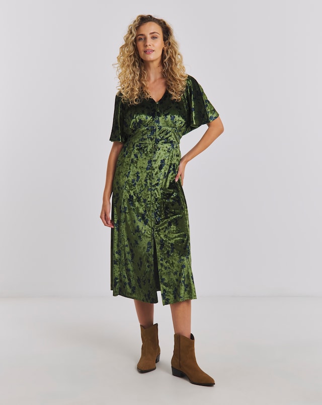 joe browns plus size dresses Joe Browns Mockneck Burnout Midi Dress