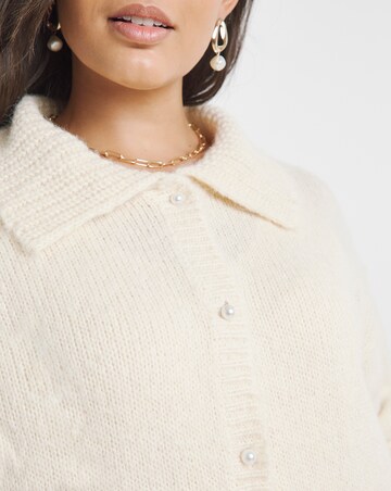 Simply Be Cream Collar Cardigan