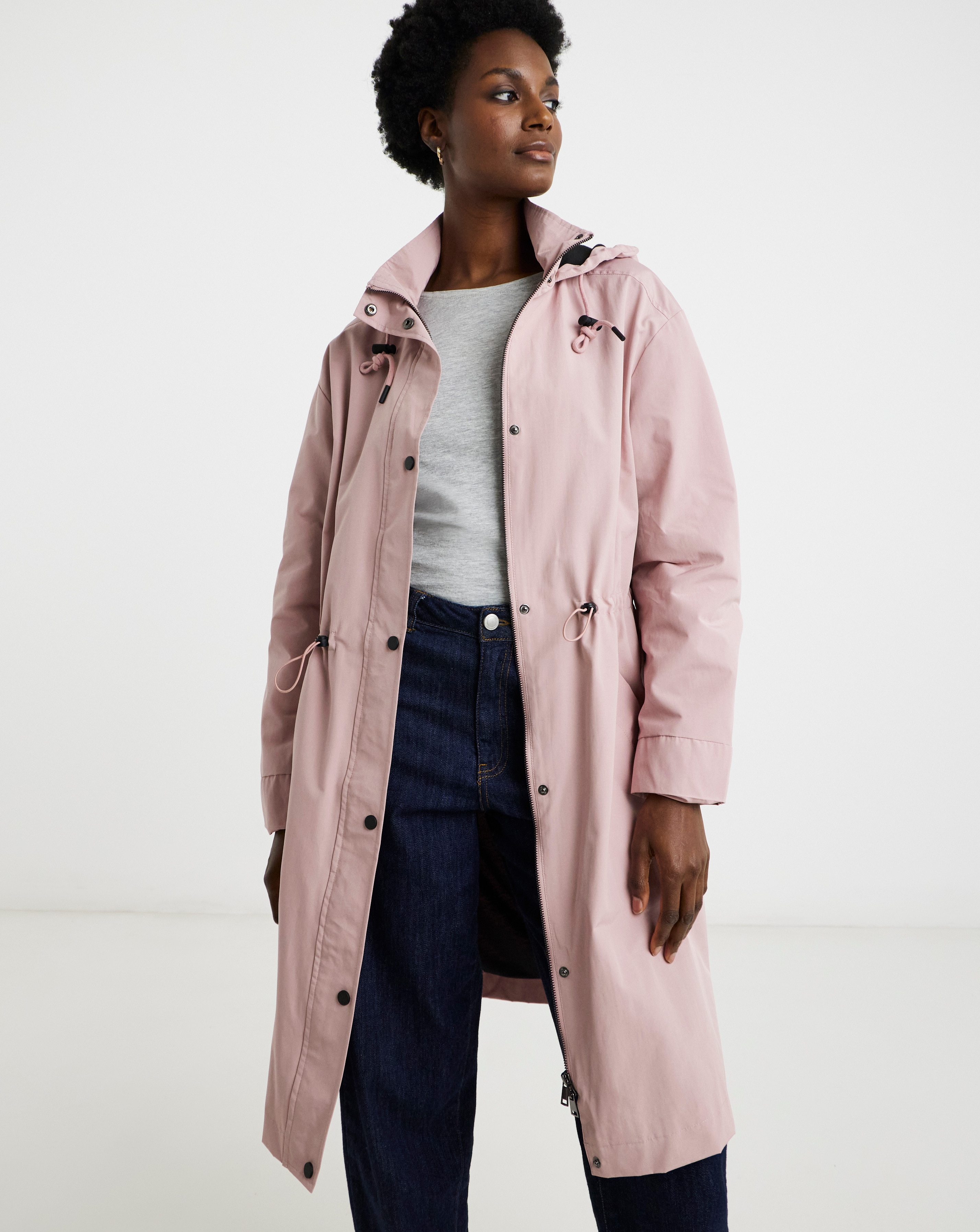 Navy Shower Resistant Raincoat | JD Williams