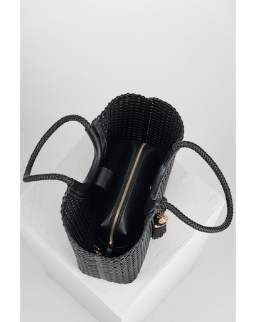 Luella Grey Lillie Black Whipstitch Tote